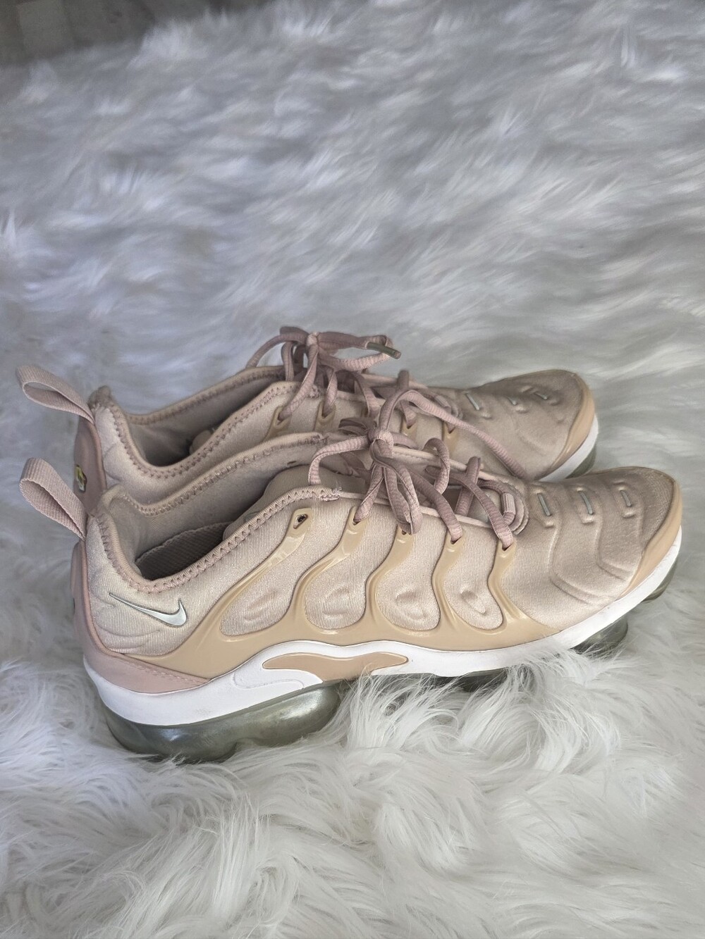Nike Women’s Pink/Beige Air VaporMax Inspired Running Shoes